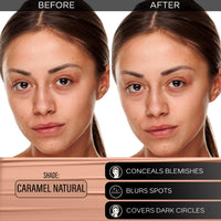 FACESCANADA Rose Glow Kit Medium Coverage Rose Gold Strobe Cream (30Ml) + Caramel Natural All Day Hydra Matte Mini Foundation (15Ml) Makeup Kit For Women (Combo Pack Of 2)