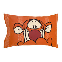 Disney Winnie The Pooh Funny Friends Aqua, Gold, Blue and Orange, Tigger, Eeyore and Piglet 4 Piece Toddler Bed Set - Comforter, Fitted Bottom Sheet, Flat Top Sheet, and Reversible Pillowcase Disney Winnie the Pooh