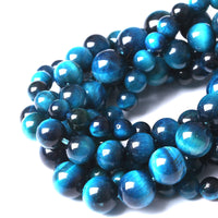 60PCS 6MM AAA Blue Tiger Eye Stone Beads Natural Gemstone Bead Crystal Healing Energy Jewelry Making DIY 15 inches Sapphire Tiger Eye