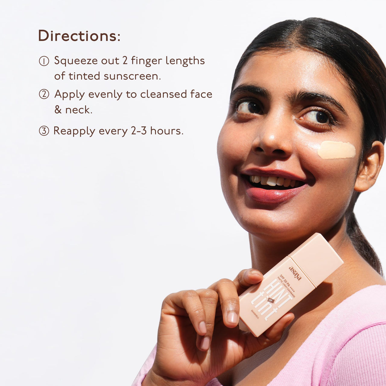 Asaya under one sun hint of tint tinted sunscreen 50SPF PA++++matte light coverage summer sand 40ml