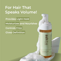 Ashba Botanics Curl Volumizing Foam I Weightless Hair Mousse for Curly & Wavy Hair - Paraben, Silicone Free | Lightweight styler to control frizz without dryness | 150ml