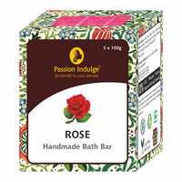 Passion Indulge Handmade Soaps Natural Bath Bar- (Charcoal) Pearl Black and Rose Couple Combo Pack For All Men & Women | All Skin Type | Essential Oil | Vegan (Pack Of 6)