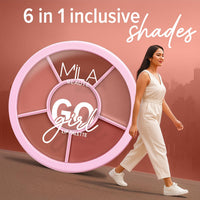 Mila Beaute Go Girl Lip Palette with 6 Pigmented Shades I Creamy Matte Finish I Hydrating Formula of Pomegranate Extract & Hyaluronic Acid I Travel Friendly Lip Palette - SWEARBY NUDES & BROWNS