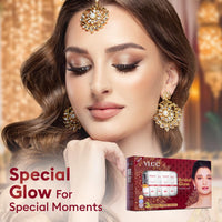 VLCC Bridal Glow Facial Kit - 49g, With Hyaluronic Acid, Niacinamide & Vitamin C. At home facial with 3 Illuminator Strobe Creams - Gold, Lilac, Rose.