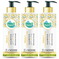 Vegetal 10-in-1 Complete Care Shampoo, Organic, Paraben-Sulphate Free, Daily Use Pack of 3