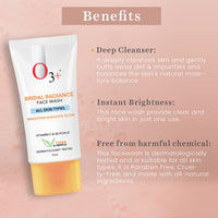 O3+ Radiance Skincare Combo With Bridal Facial Kit Oxygenating Glow Skin 81g,Bridal Radiance Facewash 75g & Sunscreen 75g