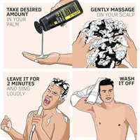 Ustraa Anti Hair Fall Shampoo - 250ml x 2 - Dermatologically Tested, With Apple Cider Vinegar, Stronger Hair & Clean Scalp | Prevents Hairfall | No Sulphates, No Parabens.