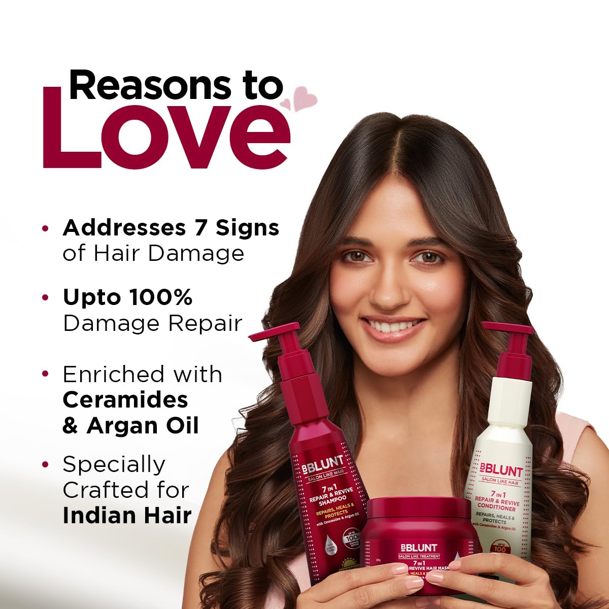 BBlunt 7 in 1 Repair & Revive Shampoo 300ml + 7 in 1 Repair & Revive Conditioner 250g + 7 in 1 Repair & Revive Hair Mask 250g