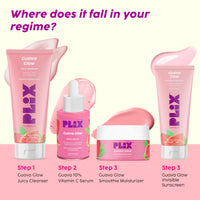 The Plant Fix Plix Vitamin C Guava Skincare Combo, Face Serum, Cleanser & Zero White Cast Sunscreen | For Skin Brightening & Sun Protection | UVA, UVB Shield & Hydration, For Men & Women