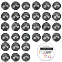 100Pcs Natural Crystal Beads Stone Gemstone Round Loose Energy Healing Beads with Free Crystal Stretch Cord for Jewelry Making (Black Obsidian, 8MM) Black Obsidian