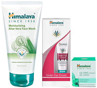 Himalaya Oil Free Radiance Gel Cream, 50g & Herbals Under Eye Cream, 15ml & Herbals Moisturizing Aloe Vera Face Wash, 100ml