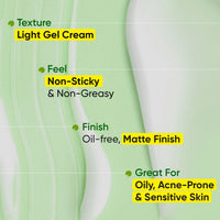 Dot & Key CICA Calming Mattifying Sunscreen SPF 50 PA++++ | For Oily Acne Prone & Sensitive Skin | UVA/UVB Protection | No White Cast, Ultra Light, Fragrance Free & Quick Absorbing | 50g