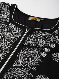 Ada Hand Embroidered New Lucknowi Chikankari Chanderi Kurta Kurti for Women A411175