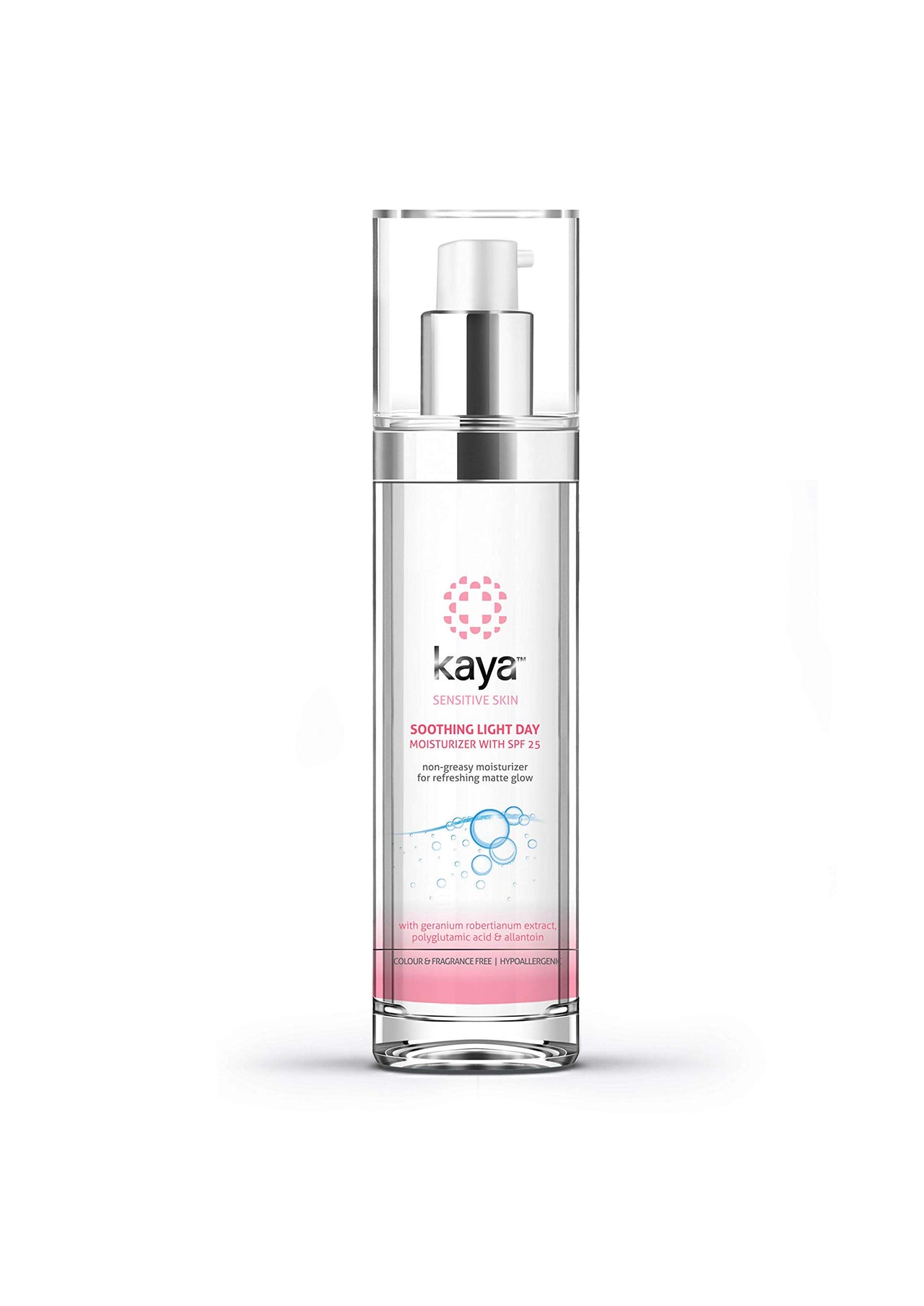 Kaya Clinic Soothing Light Day Moisturizer With SPF25, Non-Greasy Daily Cream, Color, Sulfate, & Fragrance Free, Hypoallergenic for Sensitive Skin, 50ml