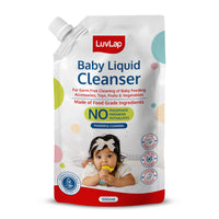 LuvLap Baby Liquid Cleanser Refill pack- 500ml, For cleaning feeding bottle, cutlery, toys, fruits & vegetables, Kills 99.9% Germs, pH Balanced Dermatologically tested formula, No harsh chemicals