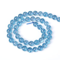 8mm 46pcs Blue Topaz Crystal Quartz Natural Stone Beads Energy Stone Healing Power Loose Beads for Jewelry Making DIY Bracelet Necklace Earrings Blue Crystal 8mm