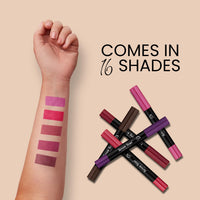 Seven Seas Matte Mood Non Transfer Crayon Lip Color With Sharpner | Matte Finish | Long Lasting Crayon Lip Color for Women (Choco Mud)