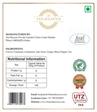 The Tea Heaven|Tea Gift-Masala Chai Whole Leaf Tea, Chai,Leaf 150 Gm 50 Cups|Ginger Cardamom Cinnamon Cloves Star Anise Black Pepper(Gold Moisture Proof Container)