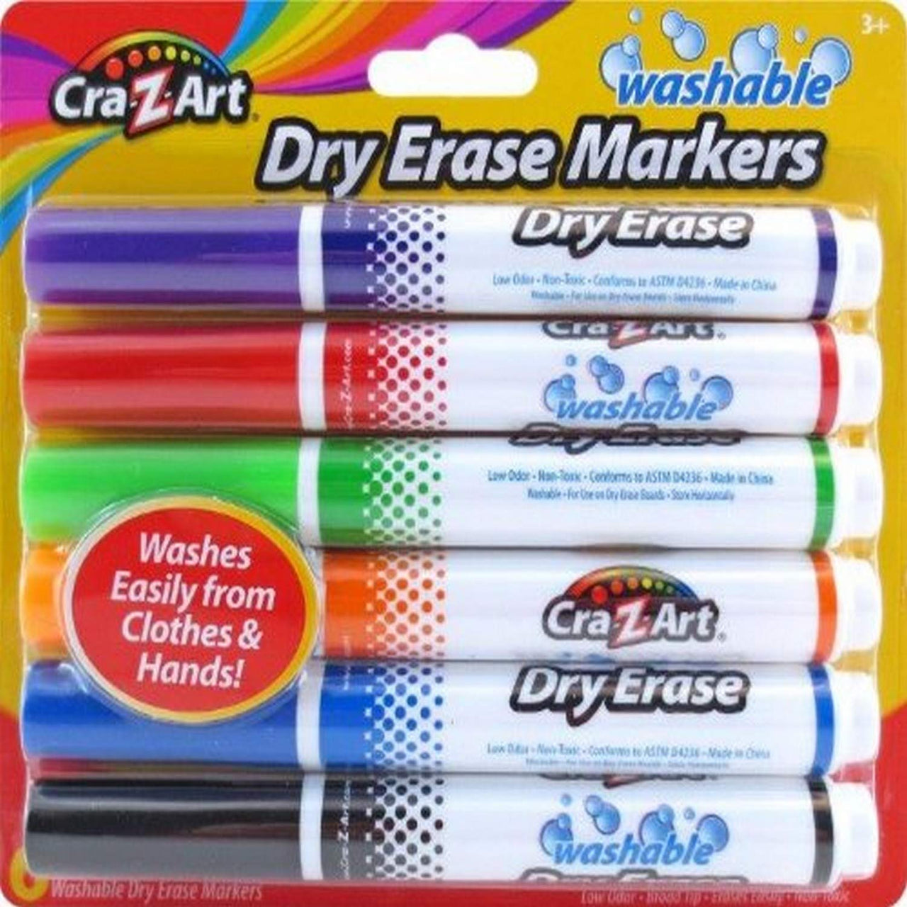 Cra-Z-Art Kids Washable Broadline Dry Erase Markers, 6 Count 1