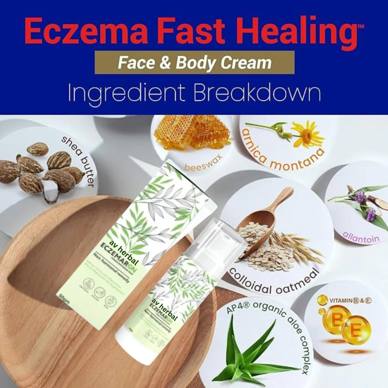 Av Herbal Skin Care Cream - Herbal Formula for Nourished & Healthy Skin - Soothing & Moisturizing - For Men & Women - 50g Tube - Natural Ingredients - Made in India (Pack of 2)