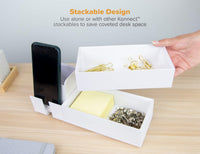 Bostitch Office Konnect Desk Organizer Accessory Tray, Wide, Stacks for Desktop Storage, White