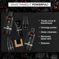 The Man Company Charcoal Grooming Kit for Men with Body Wash, Hair Shampoo, Face Scrub, Face Wash, Cleansing Gel, Soap Bar | Gift Set for Brother, Husband, Boyfriend - Pack of 6