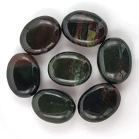 Bloodstone Palm Stone - Massage Worry Stone for Natural Body Chakra Balancing, Reiki Healing and Crystal Grid Bloodstone