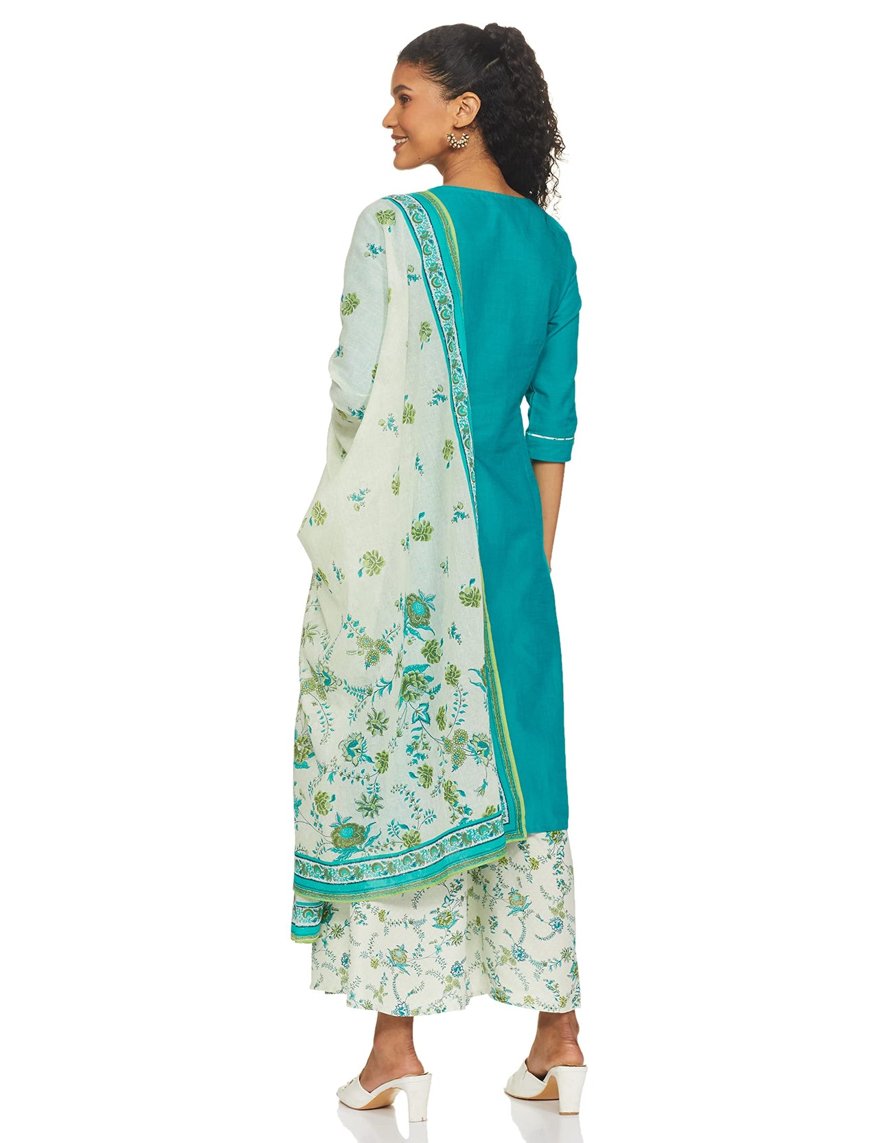 Aurelia Women Polyester Kurta & Palazzo With Dupatta Set