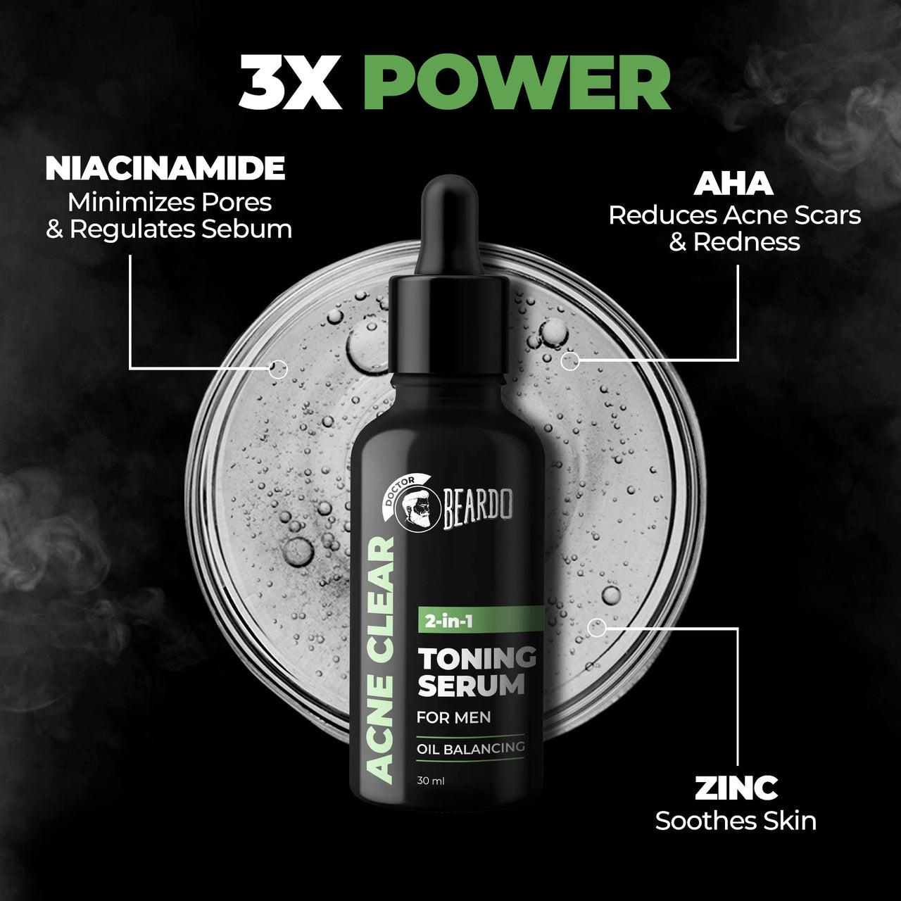 BEARDO Bd Ecb Bd B-Acne Clear Body Wash 200Ml, Bd Acne Clear Foam Face Wash 100Ml, Bd Acne Clear 2In1 Toning Serum 30Ml (Set Of 3)