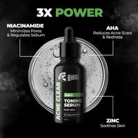 BEARDO Bd Ecb Bd B-Acne Clear Body Wash 200Ml, Bd Acne Clear Foam Face Wash 100Ml, Bd Acne Clear 2In1 Toning Serum 30Ml (Set Of 3)