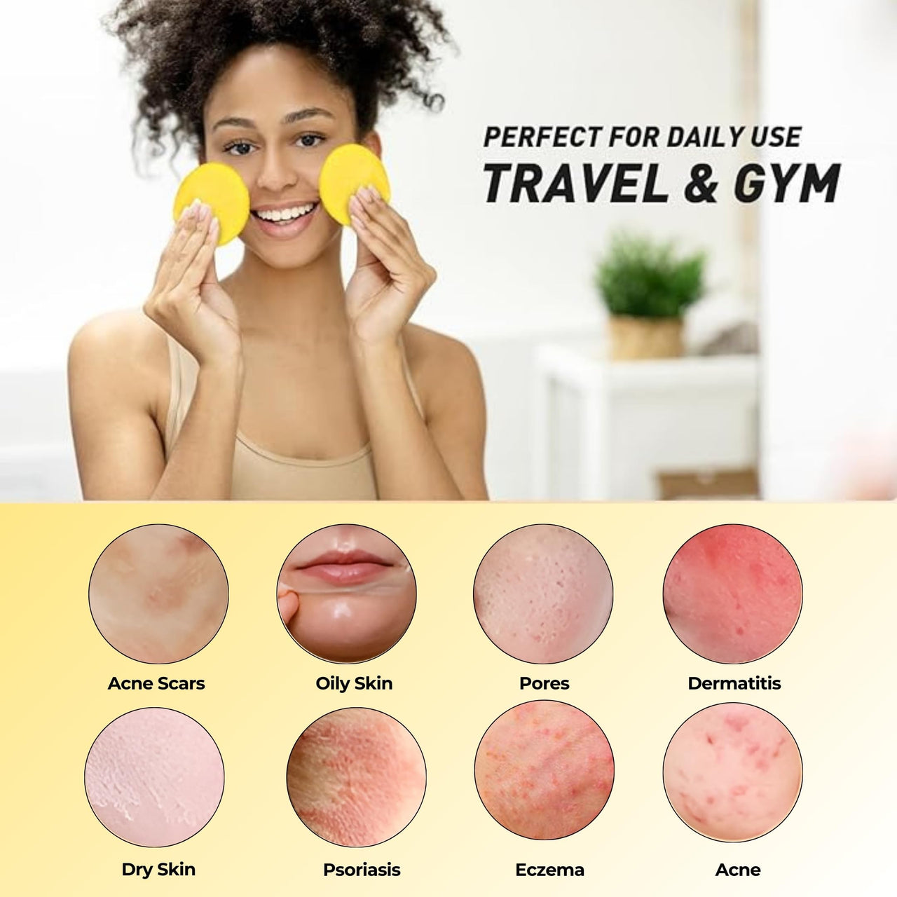 Yapidra Turmeric & Kojic Acid Cleansing Pads | With 15% Vitamin C, 5% Niacinamide & Hyaluronic Acid | Gently Exfoliates & Brightens | Helps Reduce Tan, Dark Spots & Pigmentation | Non-Irritating & Non-Sticky | 100% Natural Formula | For All Skin Types | D