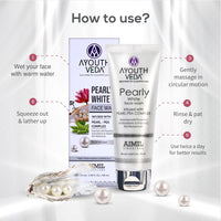 Ayouthveda Pearly White Face Wash 100 ML | Best Skin Whitening face Wash for Women and Men | Enriched With Antioxidants & Vitamin C| Suitable For Normal & Oily Skin (Pack Of 1; 100ml)