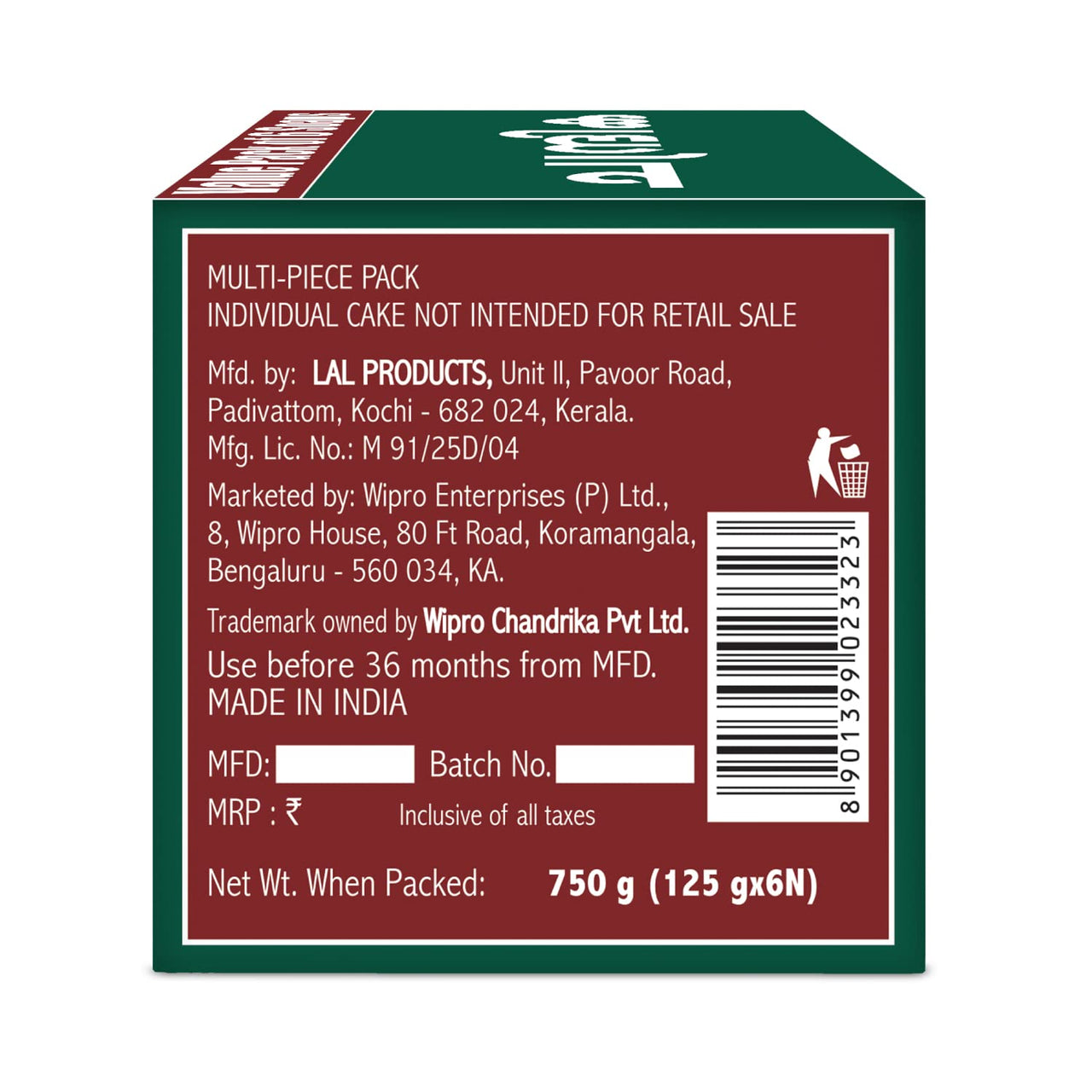 Chandrika Ayurvedic Soap| Made With Herbal Extracts & Vegetable Oils For Naturally Radiant Skin| 125g Each (Pack of 6)