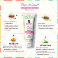Passion Indulge Pinkmania AHA-BHA Cleanser with 1% Salicylic Acid & Moisturizer For Face | Purifying & Oil Controlling with Turmeric & Green Tea