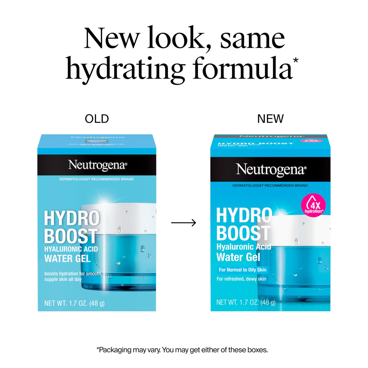 Neutrogena Hydro Boost Hyaluronic Acid Hydrating Water Gel Daily Face Moisturizer For Dry Skin, Oil & Fragrance-Free, Non-Comedogenic & Non Dye Face Lotion, 1.7 Fl Oz, 50.3 Ml (Pack Of 1)