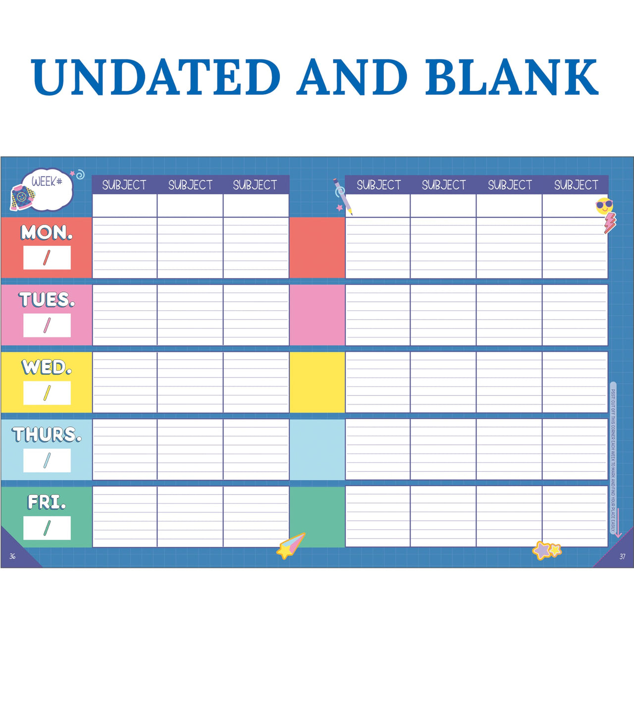 Carson Dellosa We Stick Together 8" x 11" Undated Daily Teacher Planner, Weekly Planner, Monthly Planner With Planner Stickers, Classroom Organization & Classroom Management Grade Book and Planner