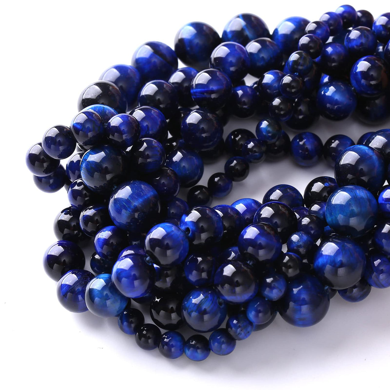 8mm 45PCS Natural Stone Lapis Blue Tiger Eye Beads 5A Quality Spacer Loose Beads for Jewelry Making DIY Bracelet Accessories Energy Crystal Healing Power Strand 15 inches Lapis Blue Tiger Eye Stone 8mm