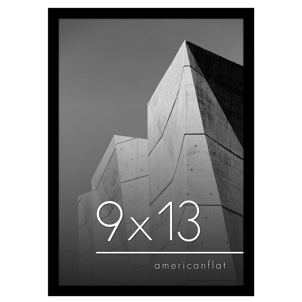 Americanflat 9x13 Picture Frame in Black - Thin Border Photo Frame with Shatter-Resistant Glass, Hanging Hardware, and Built-in Easel for Horizontal or Vertical Display Formats for Wall or Tabletop
