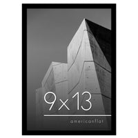 Americanflat 9x13 Picture Frame in Black - Thin Border Photo Frame with Shatter-Resistant Glass, Hanging Hardware, and Built-in Easel for Horizontal or Vertical Display Formats for Wall or Tabletop
