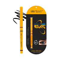 Beauty Berry Super Black Kajal Pencil - Black, 0.35g | 18 Hr Long Stay | One Stroke Smooth Glide | Matte Finish, Highly Pigmented | Long Lasting, Smudge Proof & Waterproof Kajal for Women