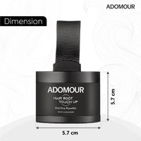 ADOMOUR Root Touchup Powder 4g | Covers Hairline, Grey Roots & Bald Spots Instantly | Sweat & Stain Resistant 24HR | Long Lasting & Natural Finish | Cover Up Hair Powder for Men & Women (Medium Brown)