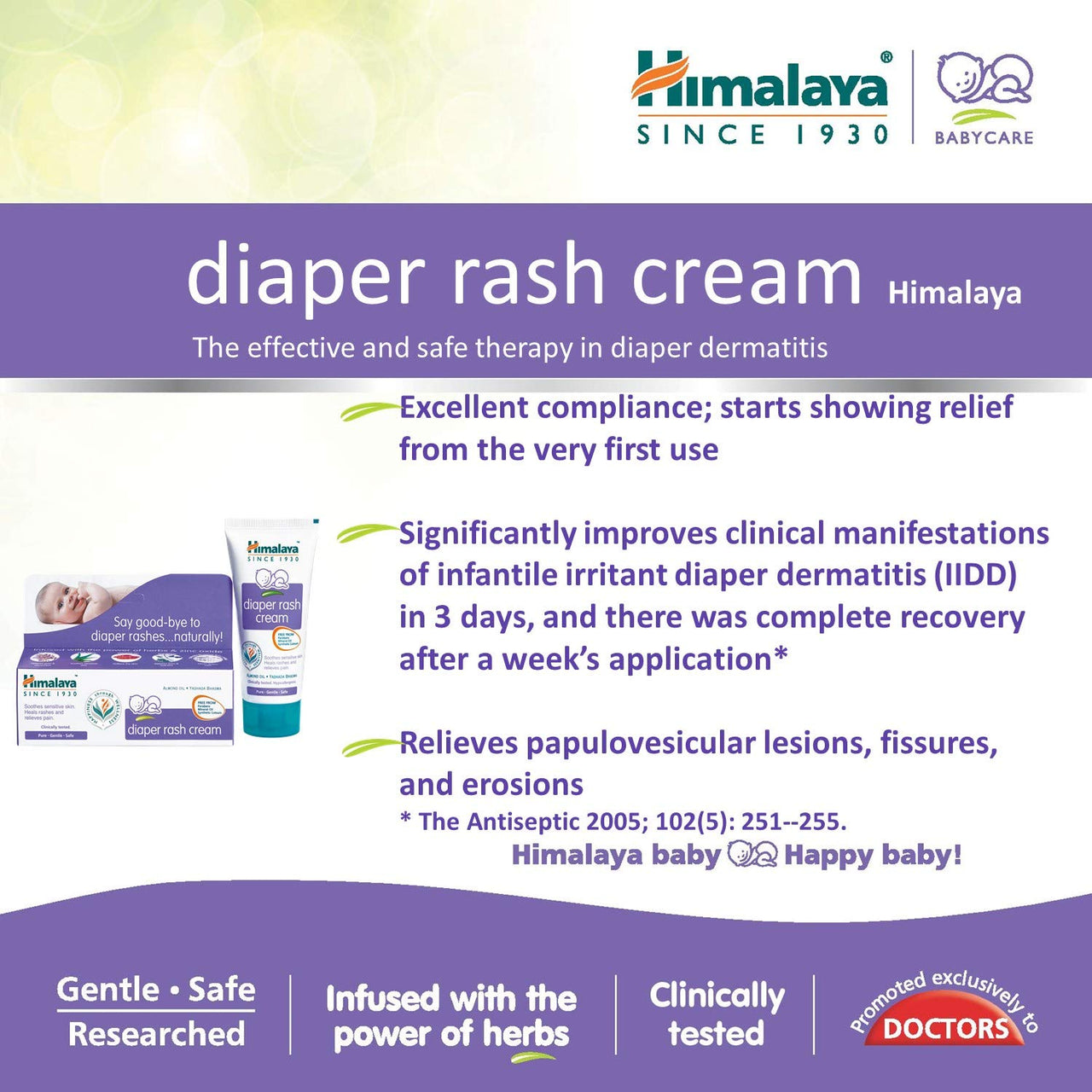 Himalaya Diaper Rash Cream,100gm & Himalaya Gentle Baby Soap Value Pack, 4 * 75g