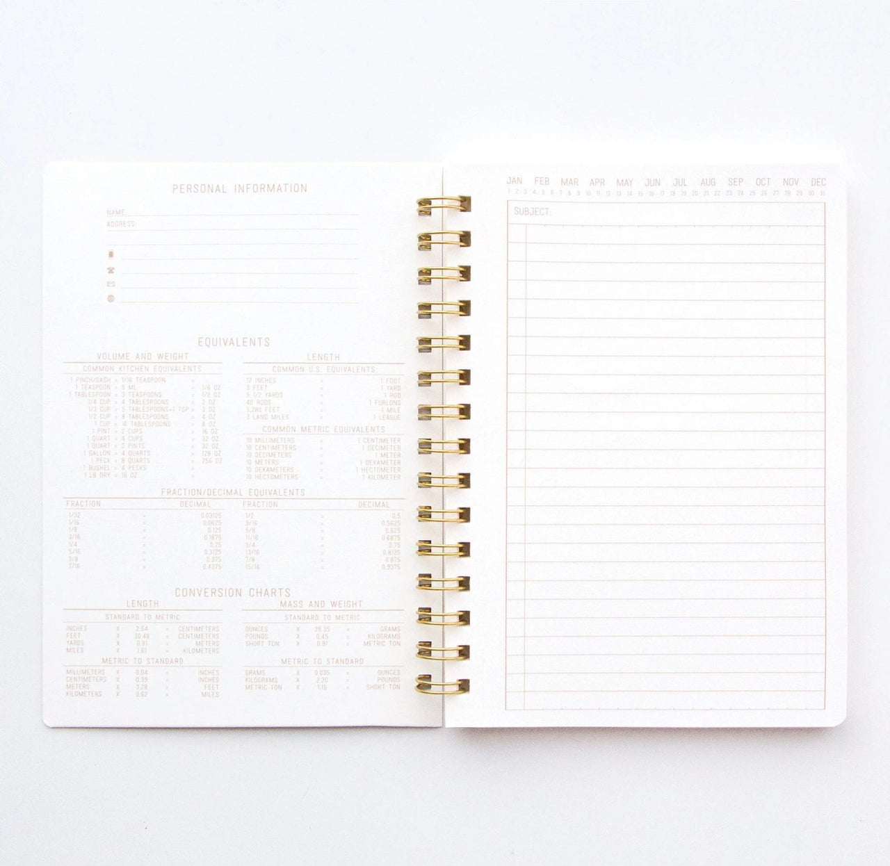 DesignWorks Ink A5 6" x 8.25" Speckled Ivory White Textured Paper Notebook Journal with Gold Accents, Lined Pages, and Durable Spiral Binding for Work, Writing, Journaling