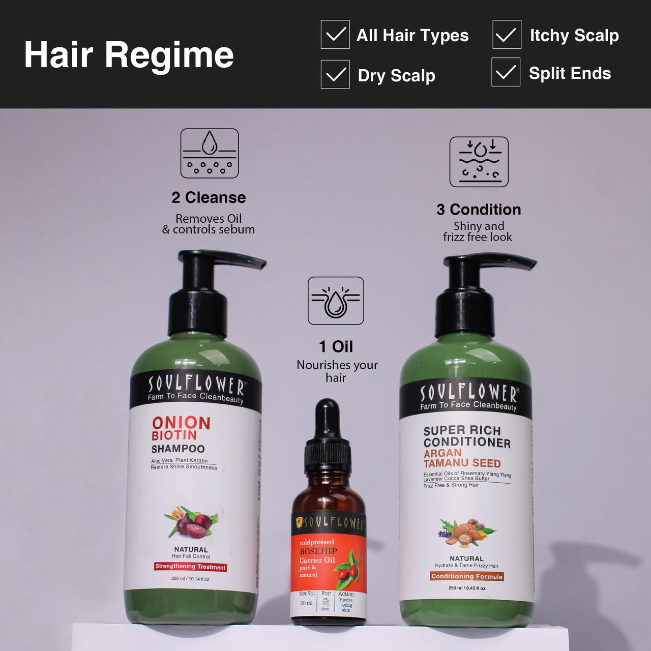 Soulflower Rosehip Oil for Wrinkles, Fine Lines, Scars, Stretch Marks, Under Eyes, and Curly Hair | 100% Pure, Organic, Cold-Pressed Seed Oil for Men & Women | 30ml