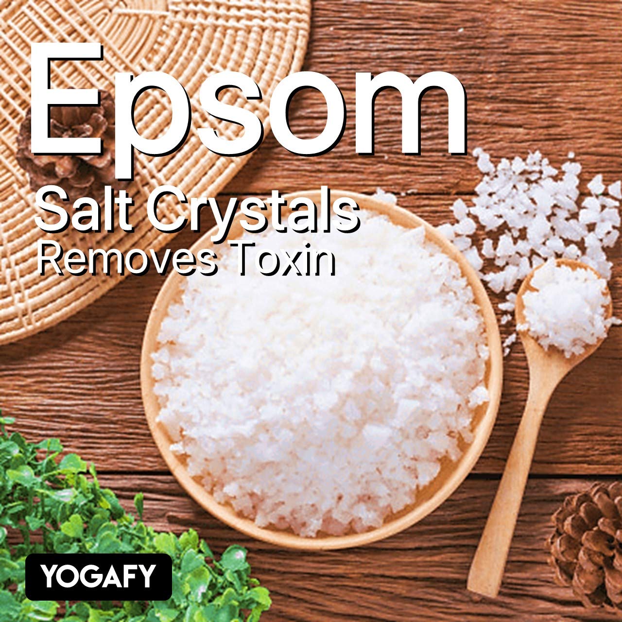 YOGAFY - Mineral Rich Relieve Epsom Bath Salt With Pink Himalayan Salt - Relieves & Relax Muscles | Made with Natural Ingredients | 350g