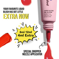 Blue Heaven Pop & Glow Eye & Cheek tint blusher for face makeup, Blush enriched with Rosehip and Coconut oil - Spicy Pink, 12ml
