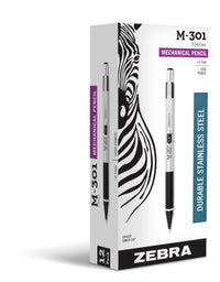 M-301 Mechanical Pencil, Stainless Steel Barrel, Medium Point, 0.7mm, Black Grip, 12-Pack 12 Count (Pack of 1)