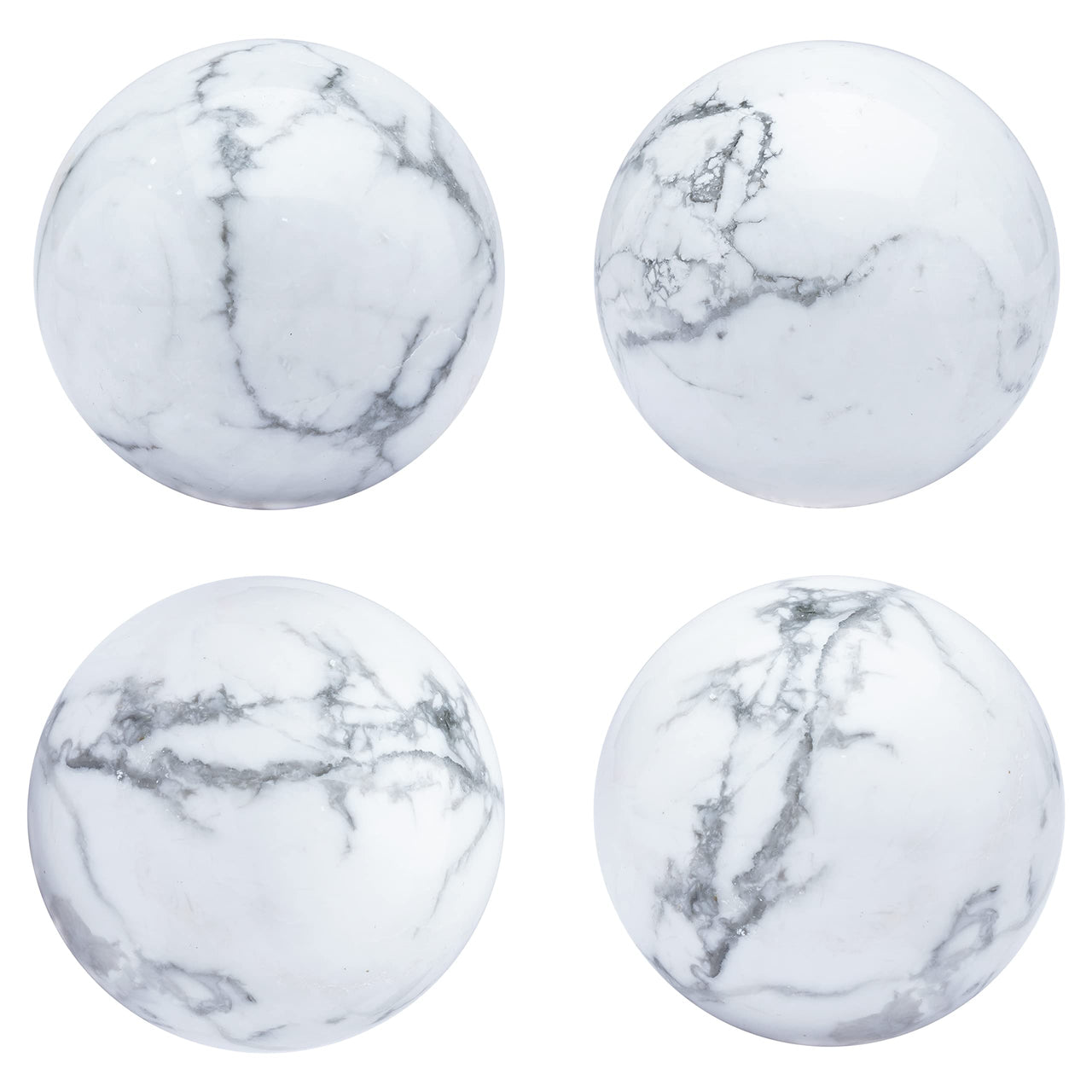 Howlite | Crystal Sphere Ball | Gemstone Ball with Stand | Natural Gemstone for Healing Crystals | Crystal Balls for Witchcraft | Chakra Balancing | Spiritual Gift Home Decor | Size :- 40-50 mm Howlite Crystal Ball