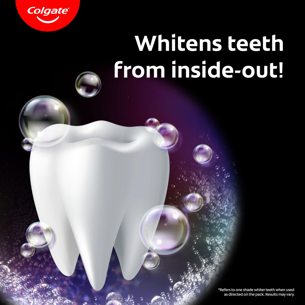 Colgate Visible White O2, Teeth Whitening Toothpaste (50g) for noticeably whiter teeth starting in 3 days. Peppermint Sparkle with Active Technology, Enamel Safe Teeth Whitening (Pack of 2)