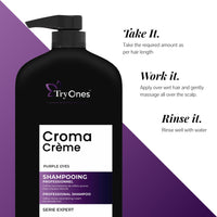 Tryones Croma Creme Purple Expert Shampoo Intensive Hair Growth Therapy | Anti Hairfall Shampoo that Maintains Shine 1000 ml